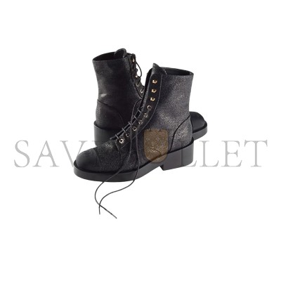 CHANEL LACE-UPS FABRIC & GROSGRAIN BLACK G39162 Y55902 94305